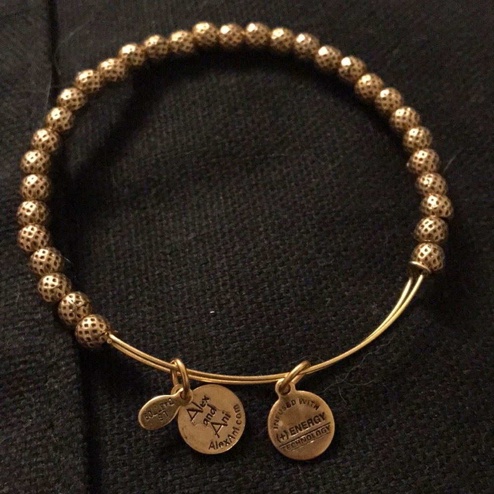 Alex and Ani gold color beaded bangle